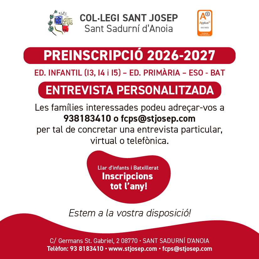 Preinscripció 2025 - 2026